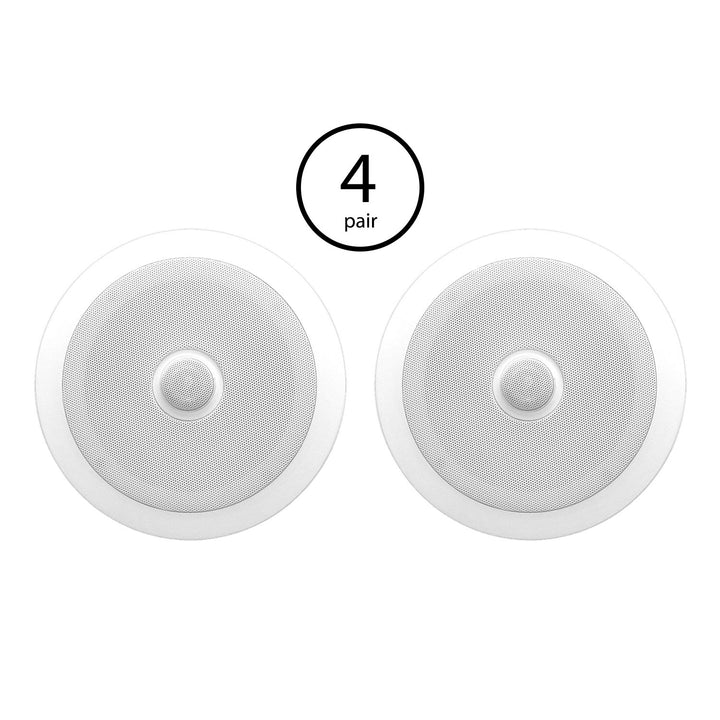 Pyle PDIC60 6.5 Inch 250 Watt 2 Way In Wall/Ceiling Home Speaker System (4 Pair) - VMInnovations