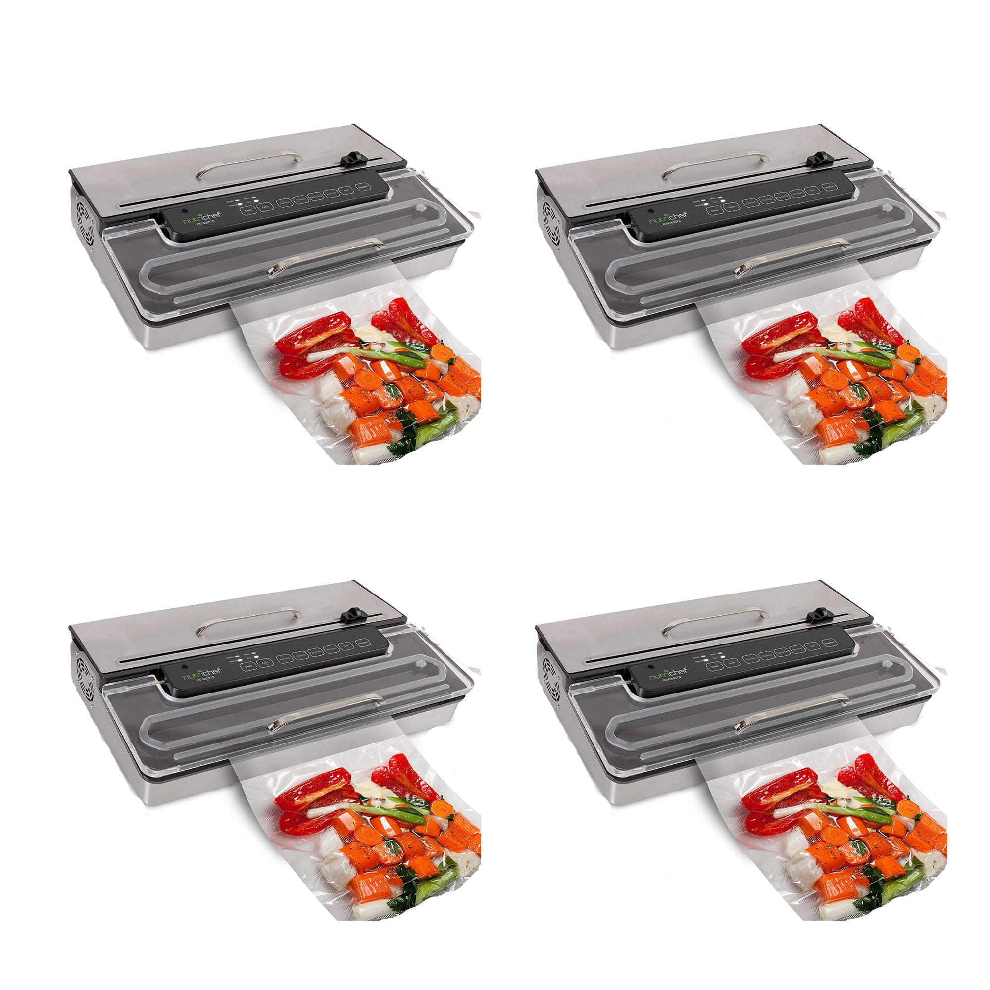 NutriChef PKVS50STS Kitchen Pro Food Electric Vacuum Sealer Preserver (4 Pack)