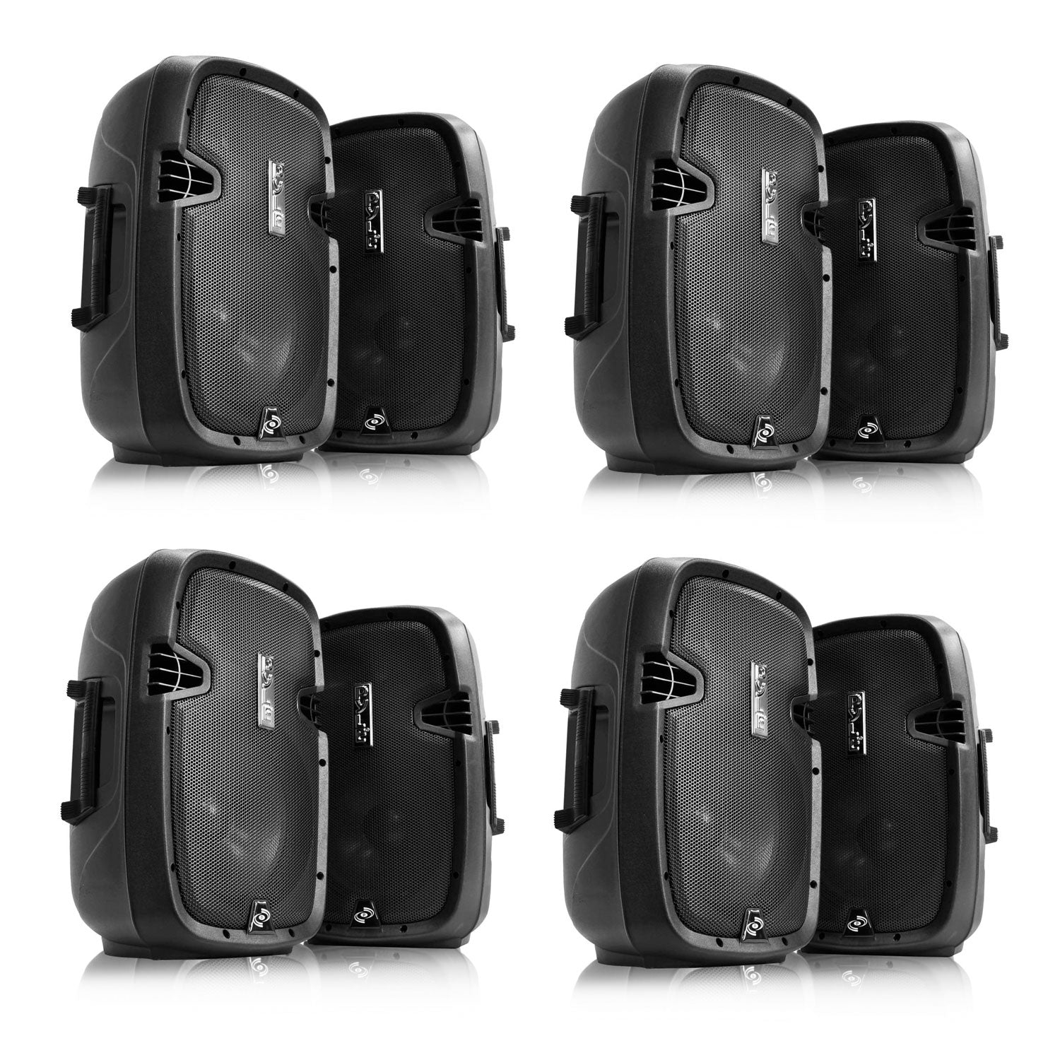 Pyle Active Passive Bluetooth Dual Loudspeaker Sound System and Mic (4 Pack) - VMInnovations