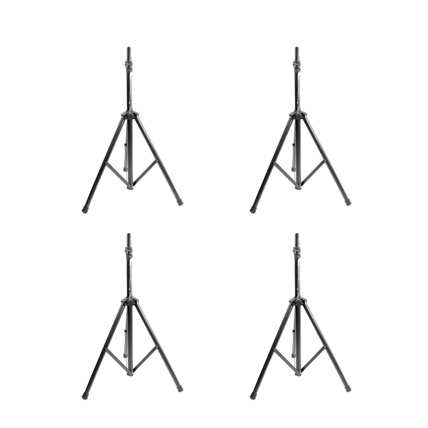 Pyle PSTND2 6 Ft Adjustable Height Tripod Base Speaker Stand, Black (4 Pack)