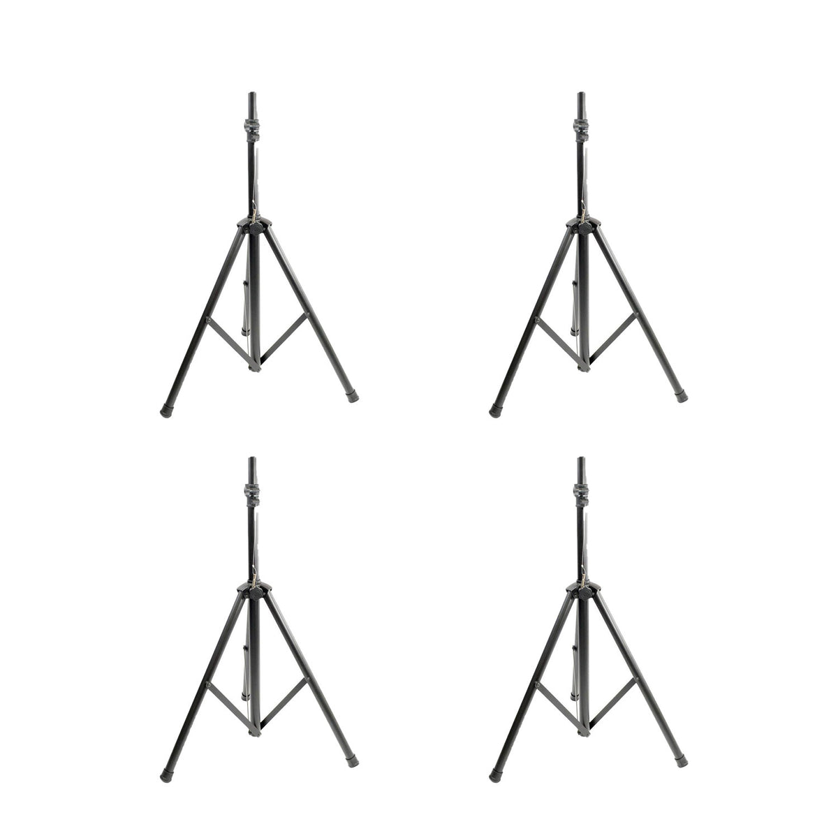 Pyle PSTND2 6 Ft Adjustable Height Tripod Base Speaker Stand, Black (4 Pack)