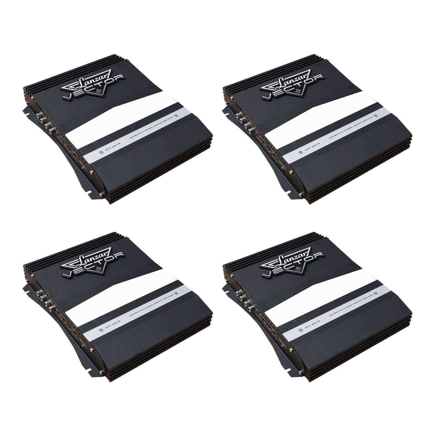 LANZAR VCT2010 Vector 800 Watt 2 Channel Bridgeable Car Audio Amplifier (4 Pack)