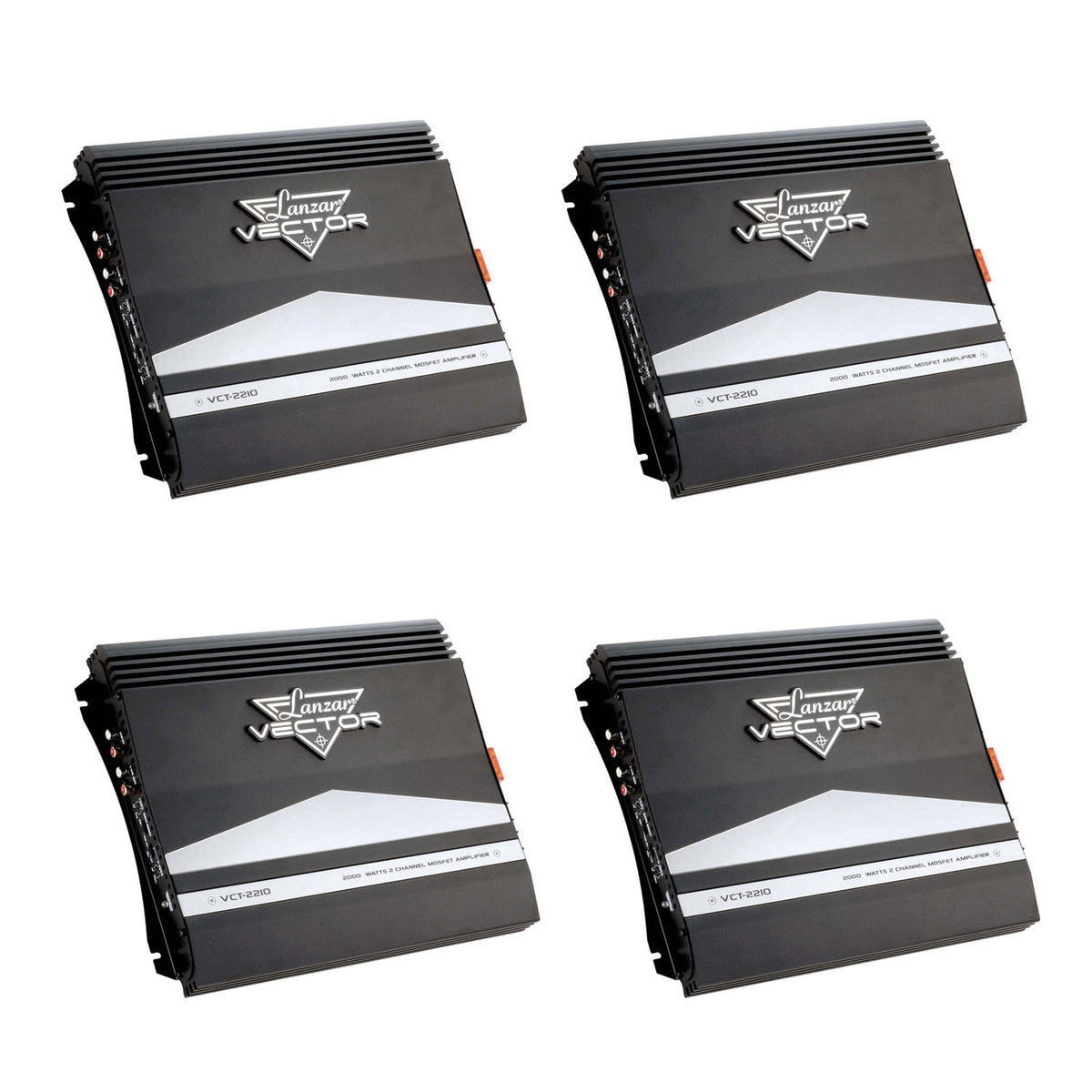 LANZAR VCT2210 Vector 2000 Watt 2 Channel Bridgeable Car Audio Amp (4 Pack)
