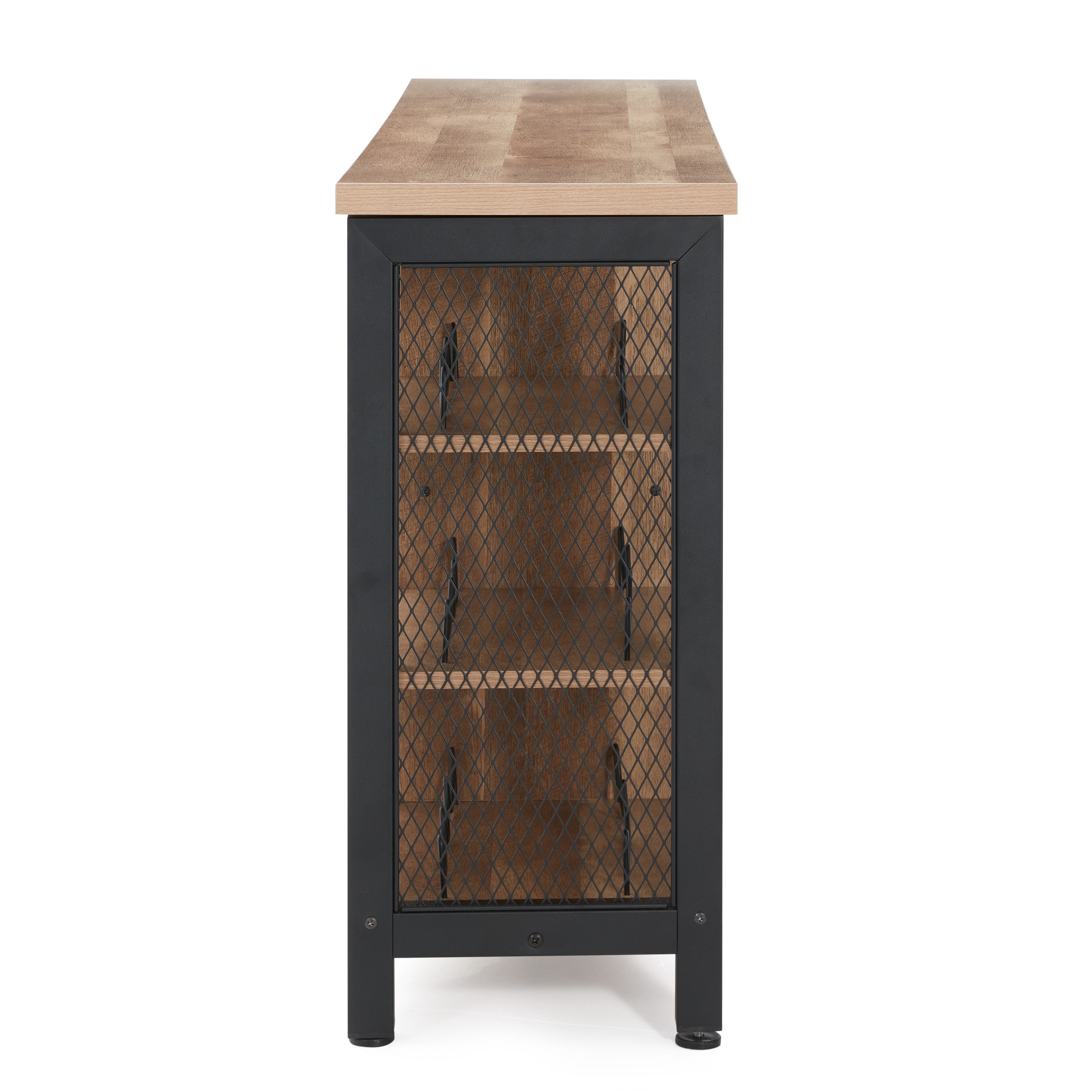 Jomeed Industrial Farmhouse Wooden Buffet Cabinet with Wine Rack (Used) - VMInnovations