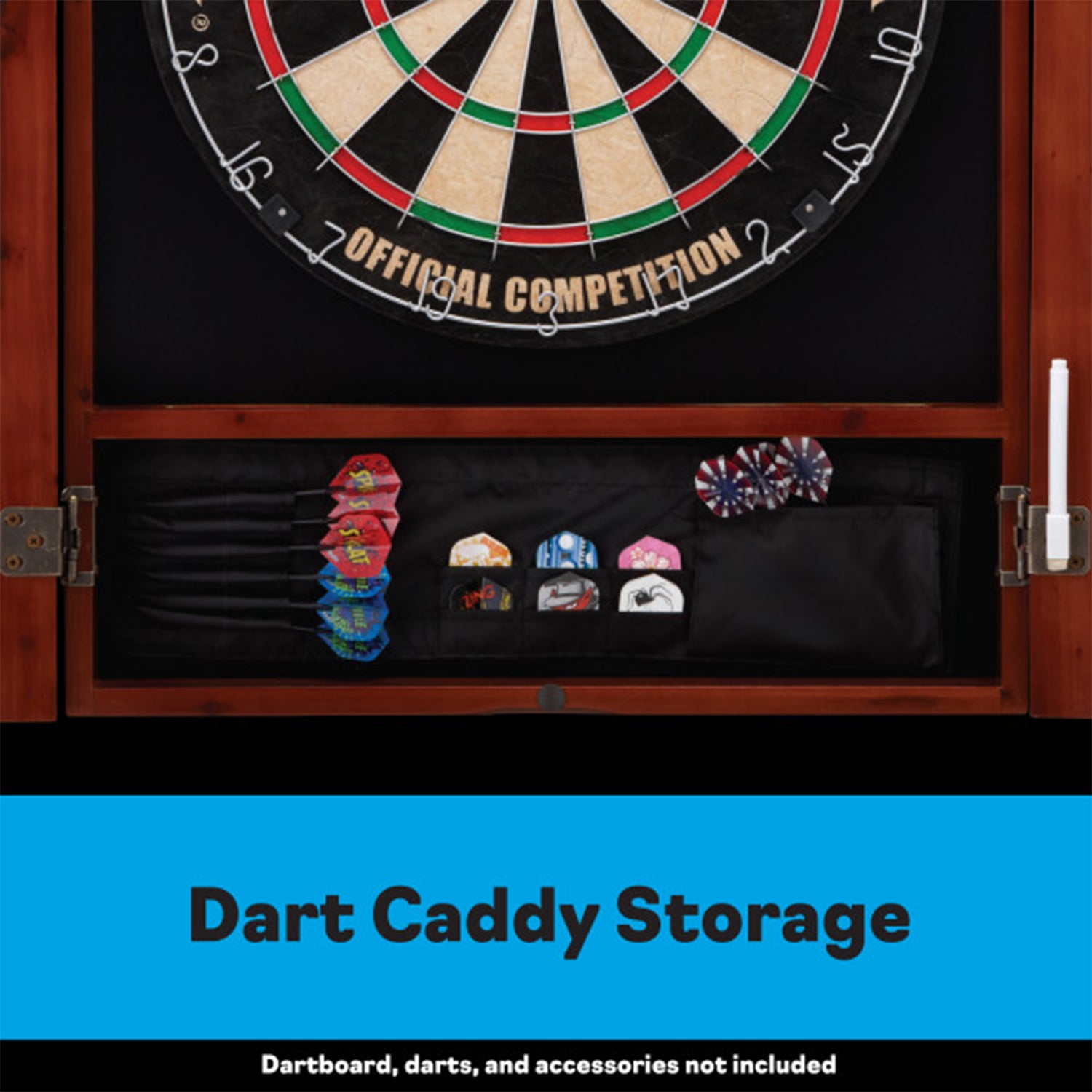 Viper Cinnamon Finish Sisal Bristle Steel Tip Dartboard Cabinet (Open Box) - VMInnovations