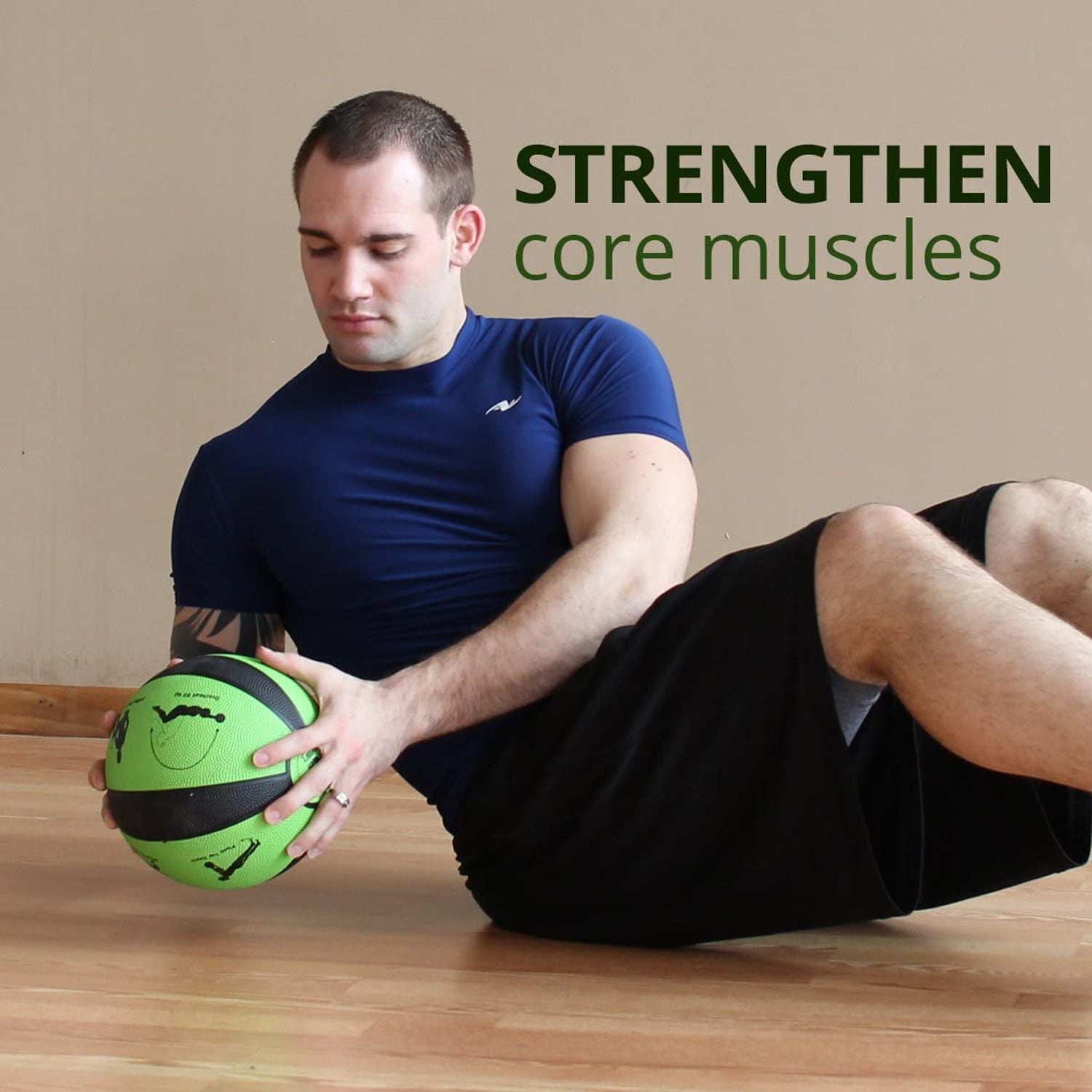 Prism Fitness 4 Pound Weighted Fitness Smart Medicine Ball, Yellow (Open Box) - VMInnovations