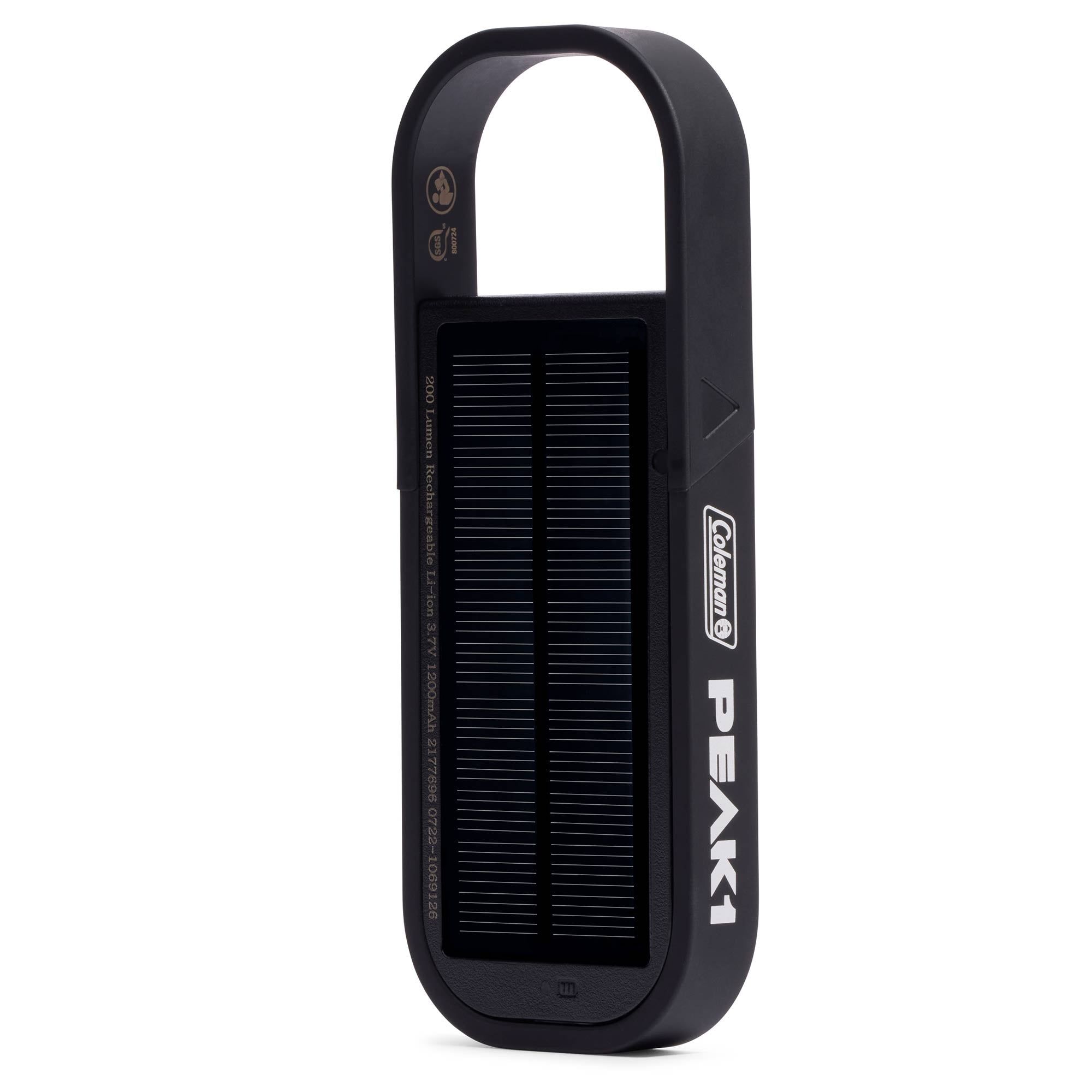 Coleman PEAK1 200 Lumen Solar Rechargeable Lantern for Rugged Car Camping, Black