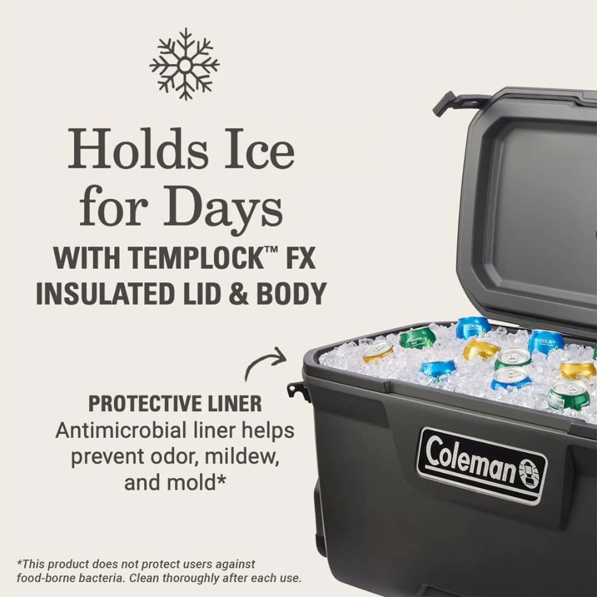 Coleman Convoy Series 100 Quart Cooler with Wheels and Metal Handle, Dark Storm