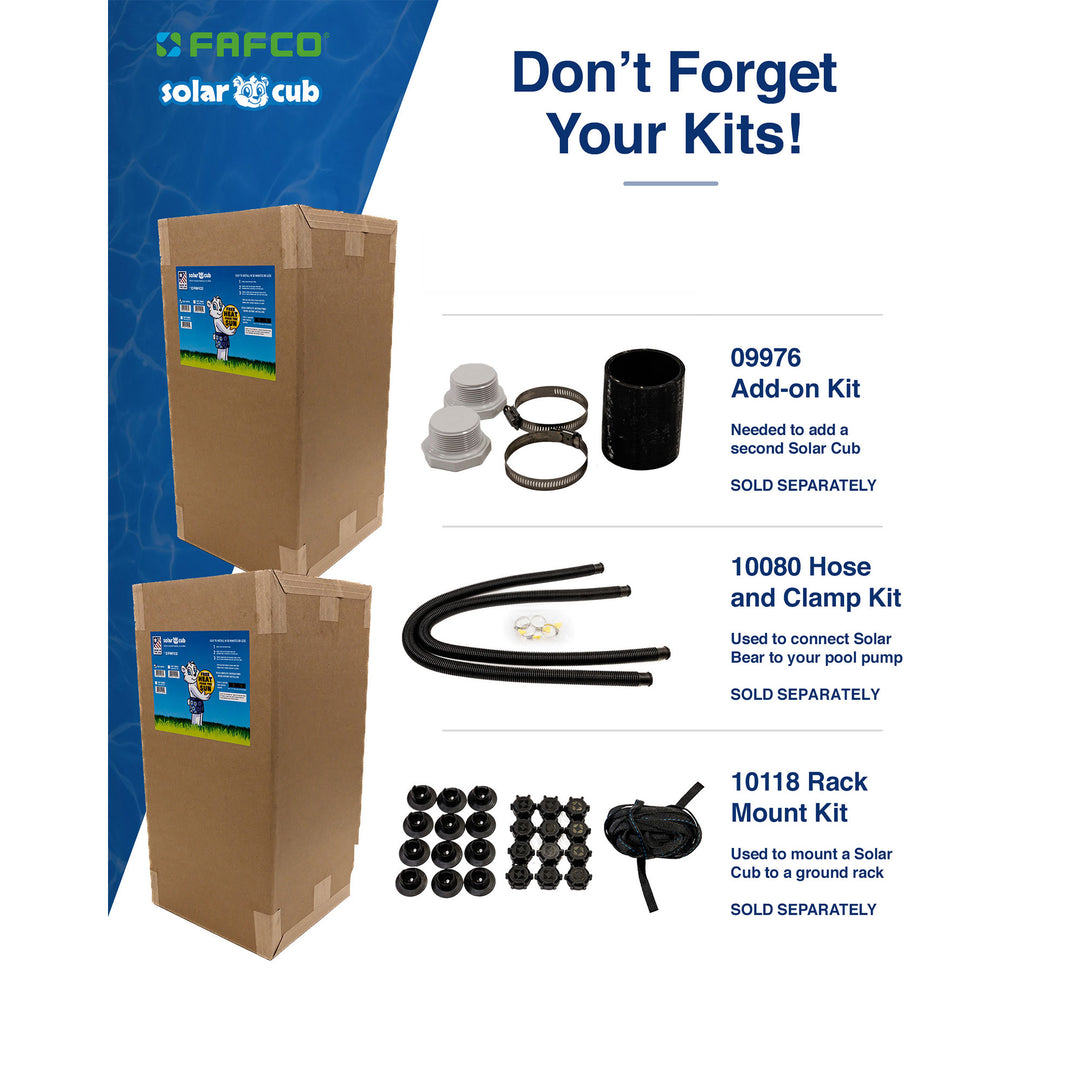 FAFCO 20' x 2' Solar Cub Above Ground Swimming Pool Heating Systems for Mounting - VMInnovations