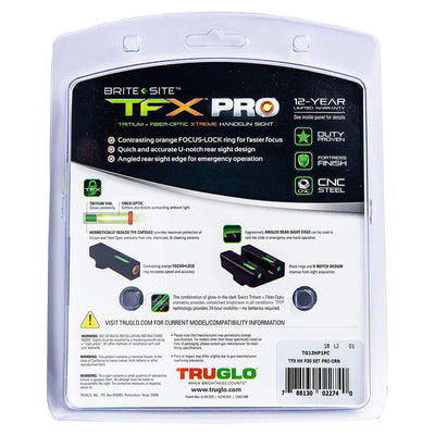 TruGlo Pro TFK Fiber Optic Tritium Handgun Sight Accessory for Outdoor (2 Pack)