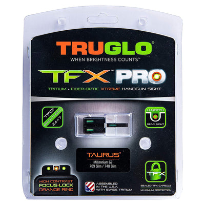 TruGlo Pro TFK Fiber Optic Tritium Glock Pistol Sight Accessory, Taurus (2 Pack)