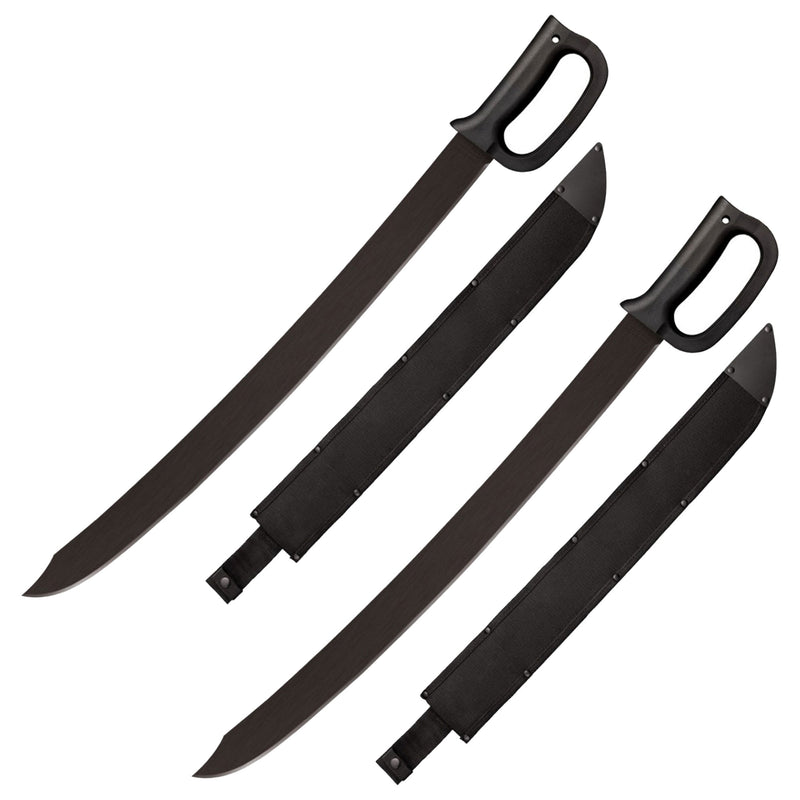 Cold Steel 24" Carbon Steel Cutlass Machete with Sheath Cover Accessory (2 Pack)
