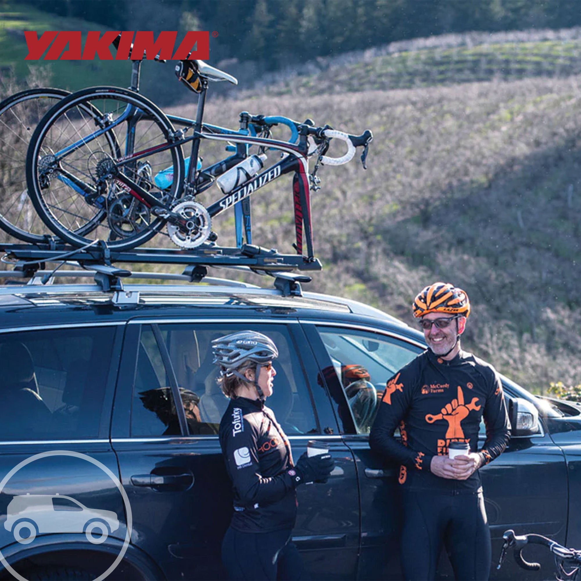 Yakima HighSpeed Premium Rooftop Fork Bike Mount with TorqueRight Knob, Black - VMInnovations
