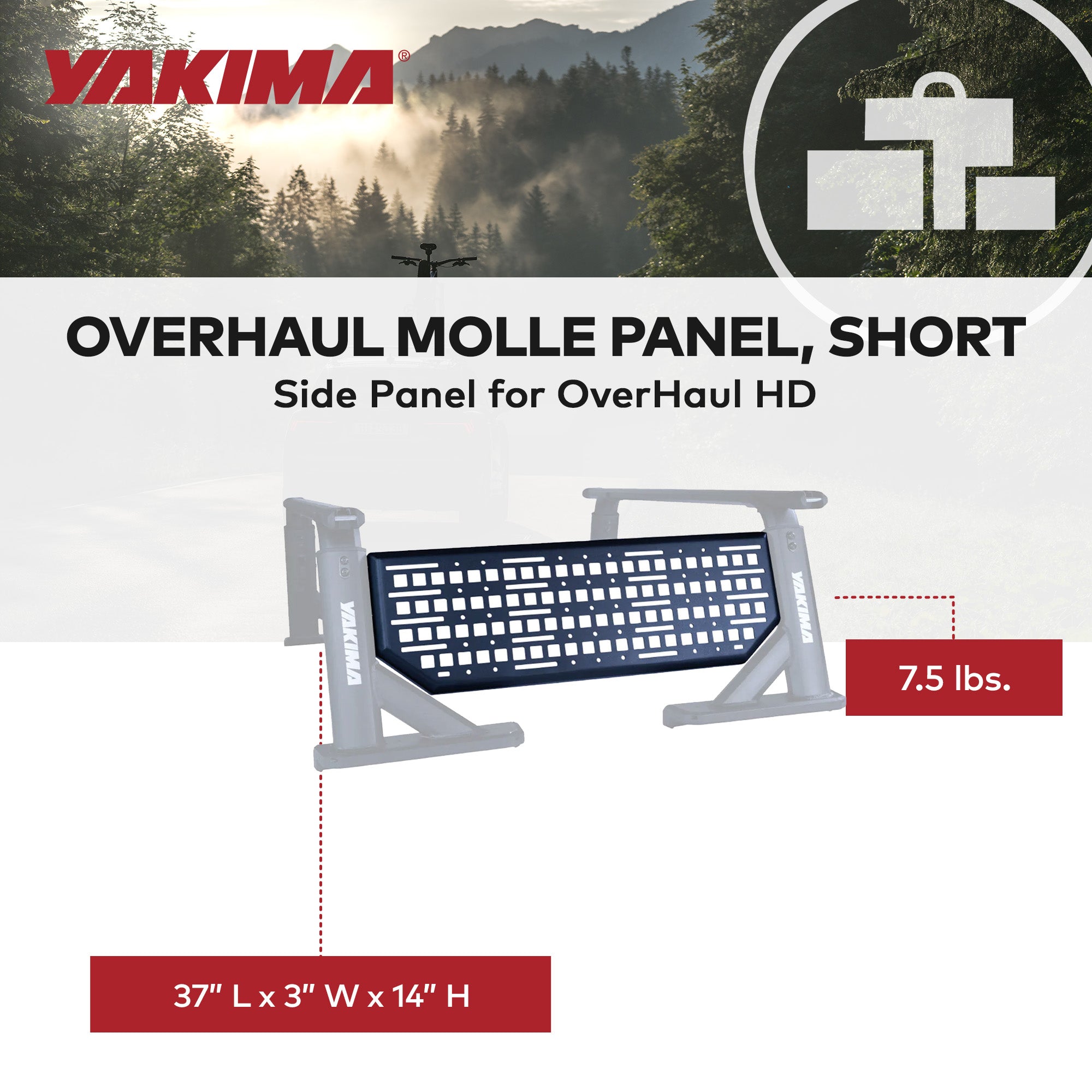 Yakima OverHaul Short Powder Coated Aluminum Molle Side Panel for OverHaul HD - VMInnovations