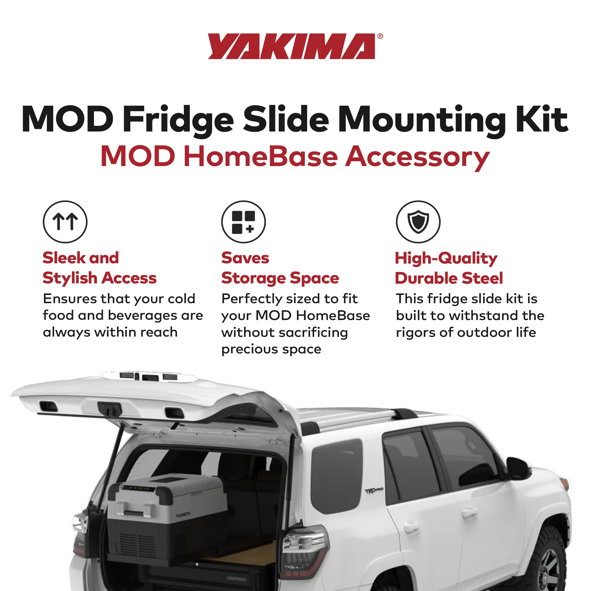 Yakima MOD Fridge Slide Mounting Bracket Kit for Dometic Fridge Slides, Black - VMInnovations