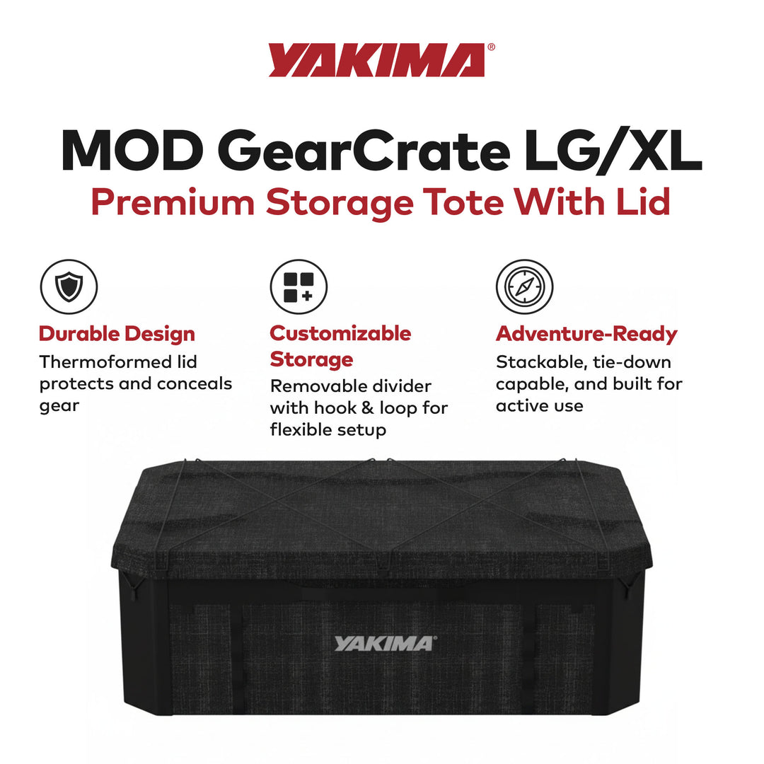 Yakima MOD GearCrate Large/Extra Large Stackable Premium Tote with Lid, Black - VMInnovations