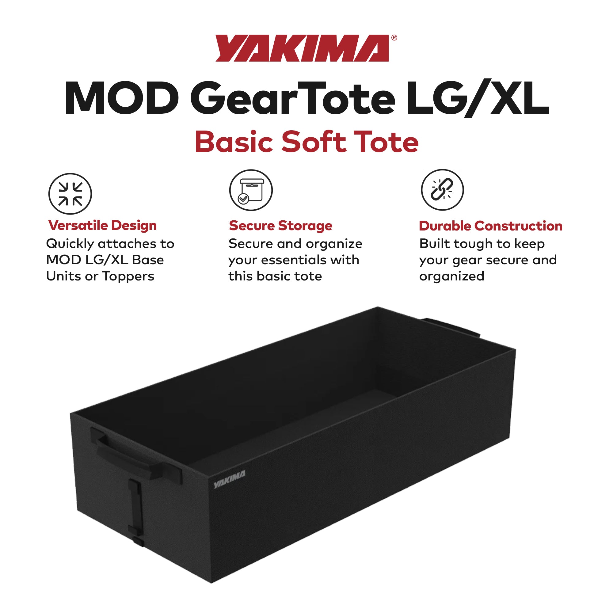 Yakima MOD GearTote Basic Soft Tote with Quick Attach System and Anchors, Black - VMInnovations