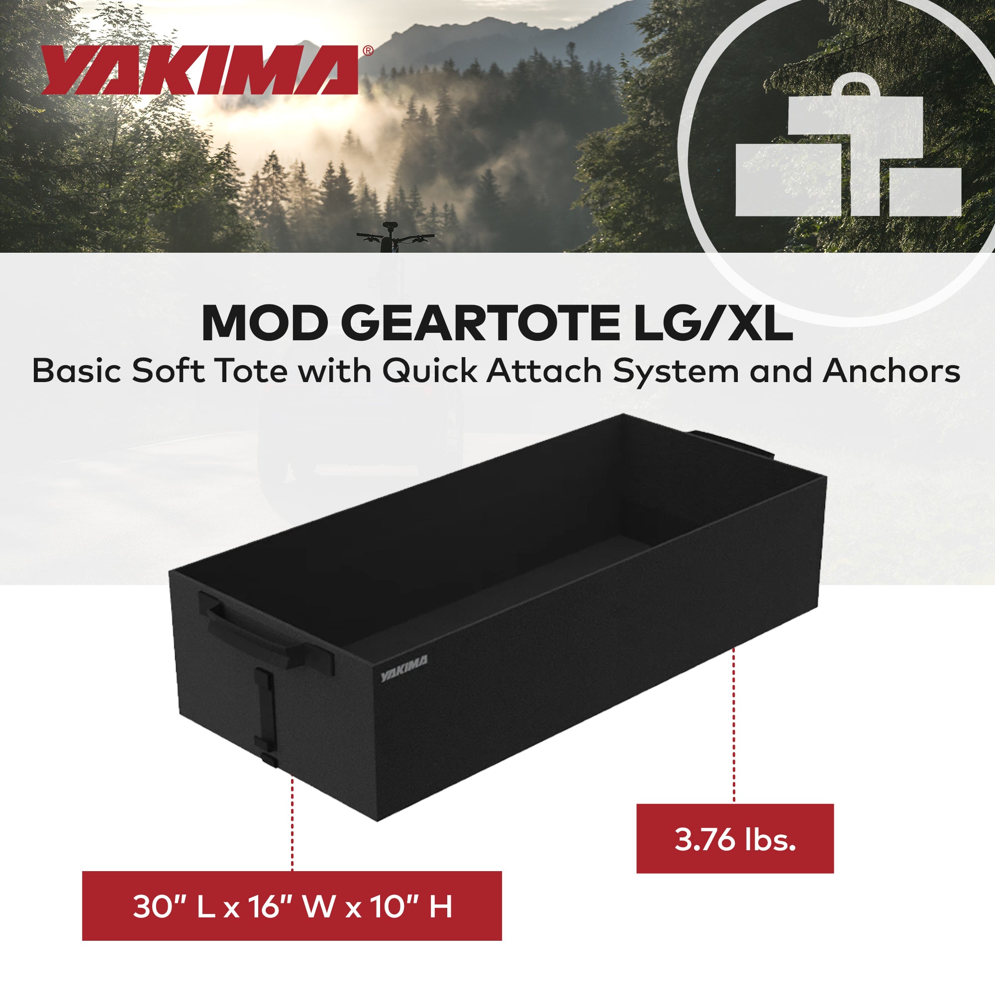 Yakima MOD GearTote Basic Soft Tote with Quick Attach System and Anchors, Black - VMInnovations