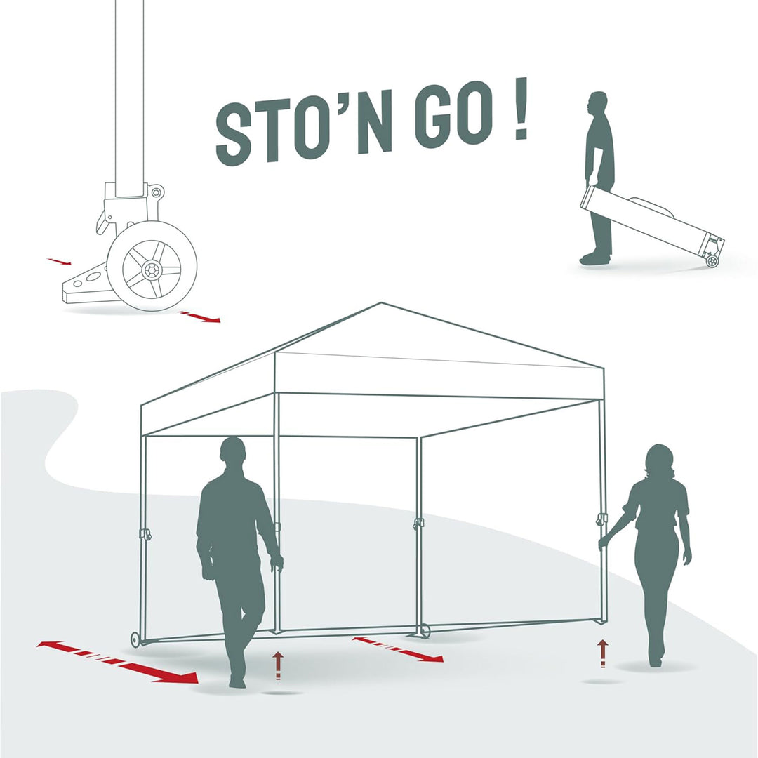 CROWN SHADES 8x8 Ft Pop Up Canopy Tent w/ Wheels & Sidewalls, Gray (Used) - VMInnovations