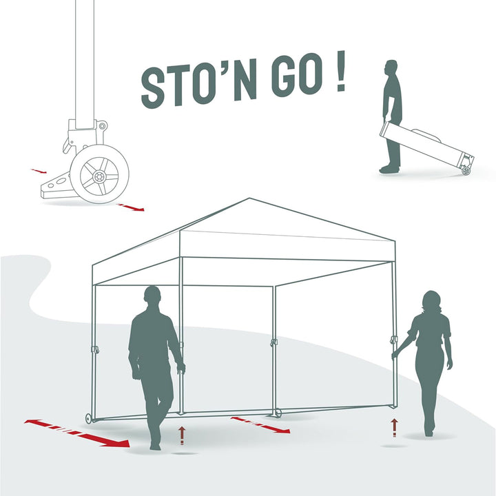 CROWN SHADES 8x8 Ft Pop Up Canopy Tent w/ Wheels & Sidewalls, Gray (Used) - VMInnovations