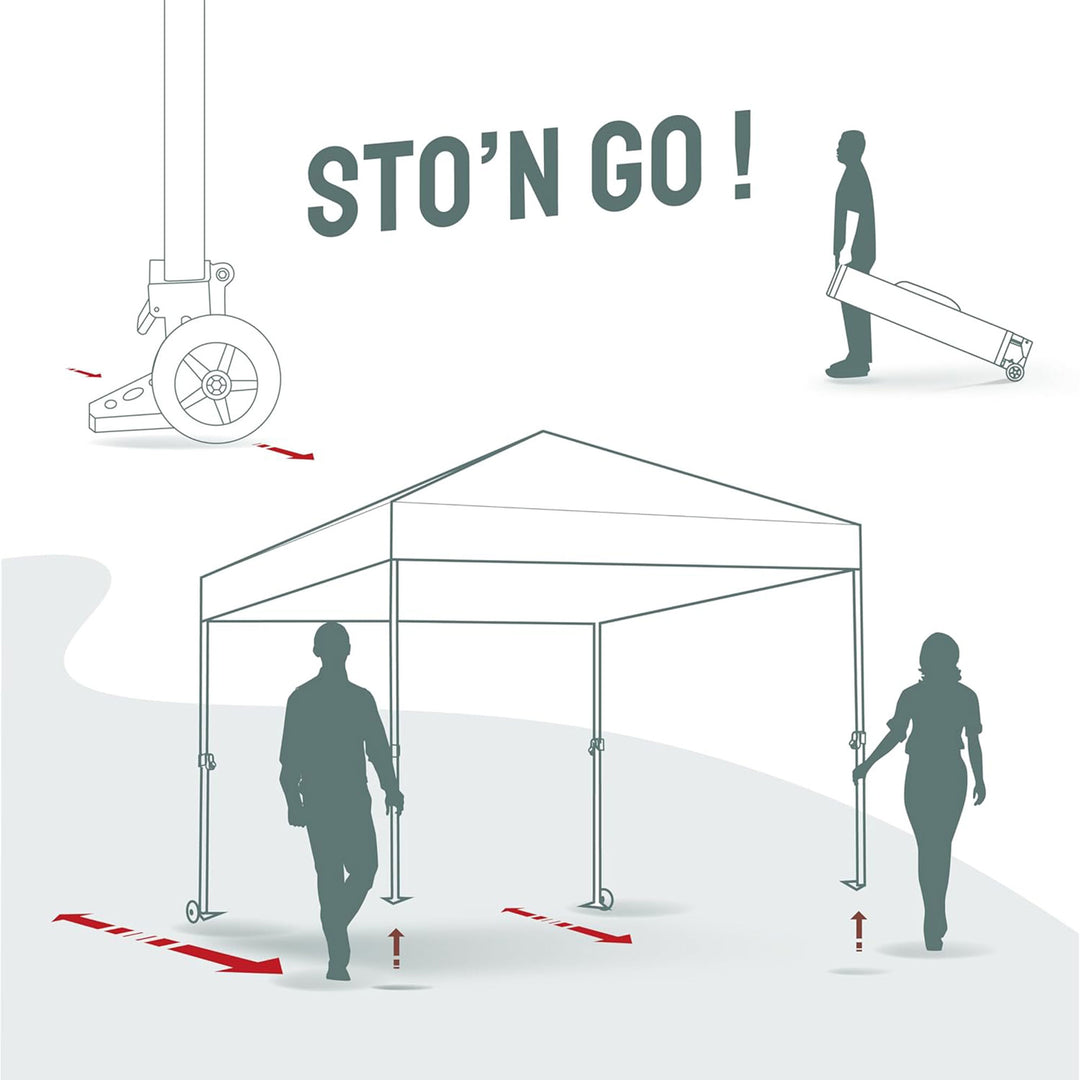 CROWN SHADES 8x8 Ft Commercial Pop Up Canopy Tent w/2 Wheels & Push Lock (Used) - VMInnovations