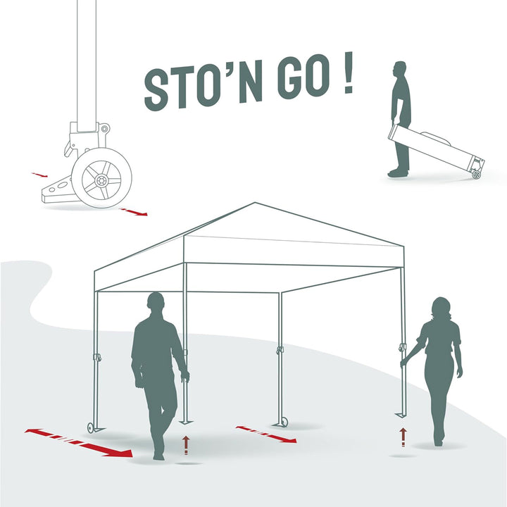 CROWN SHADES 8x8 Ft Commercial Pop Up Canopy Tent w/2 Wheels & Push Lock (Used) - VMInnovations