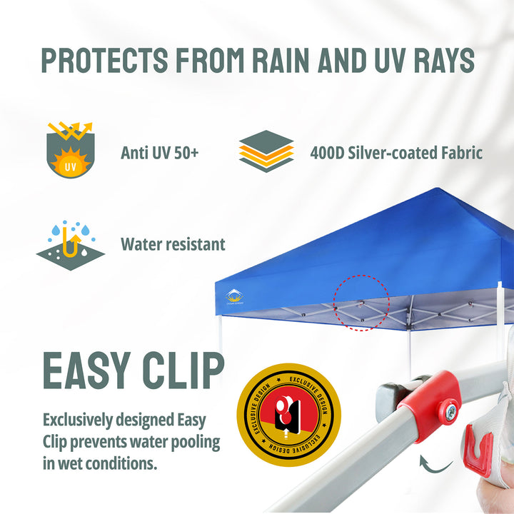 CROWN SHADES 8x8 Ft Commercial Pop Up Canopy Tent w/2 Wheels & Push Lock (Used) - VMInnovations