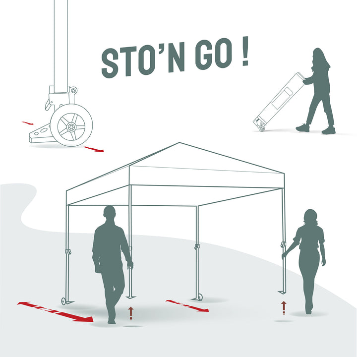 CROWN SHADES 8x8 Ft Commercial Pop Up Canopy Tent w/2 Wheels & Push Lock (Used) - VMInnovations