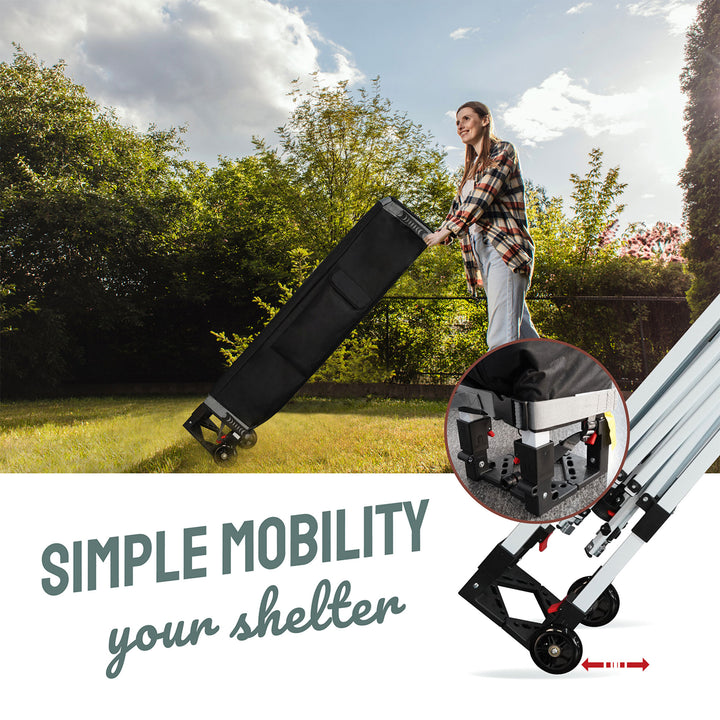 CROWN SHADES 8x8 Ft Commercial Pop Up Canopy Tent w/2 Wheels & Push Lock (Used) - VMInnovations