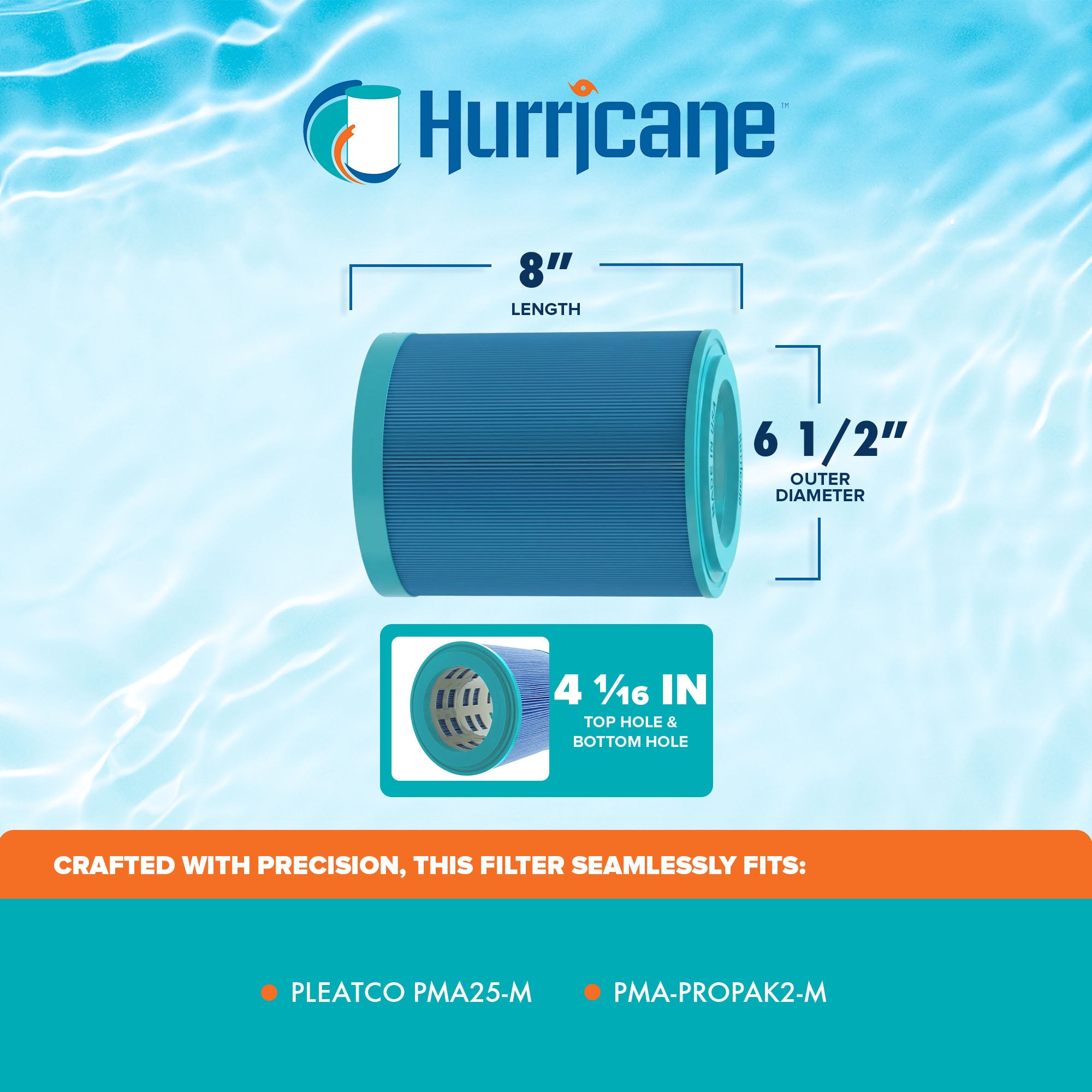 Hurricane HF-MAS08 Elite Aseptic Spa Cartridge Filter for PMA25-M, PMA-PROPAK2-M