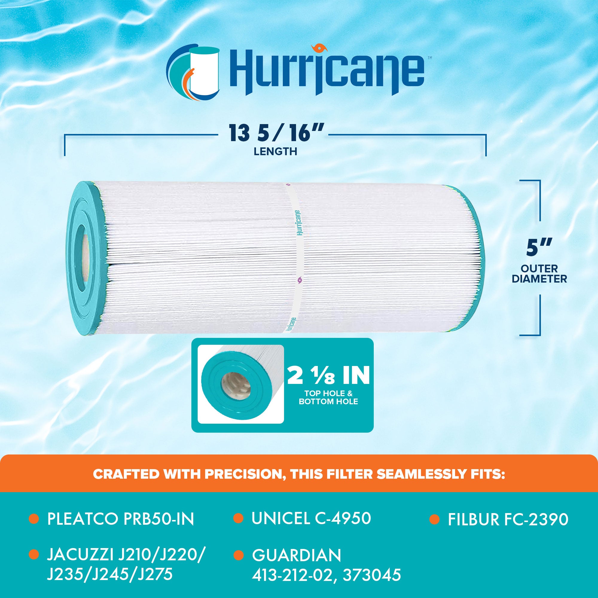 Hurricane Spa Filter Cartridge for Pleatco PRB50-IN & Unicel C-4950 (Open Box)