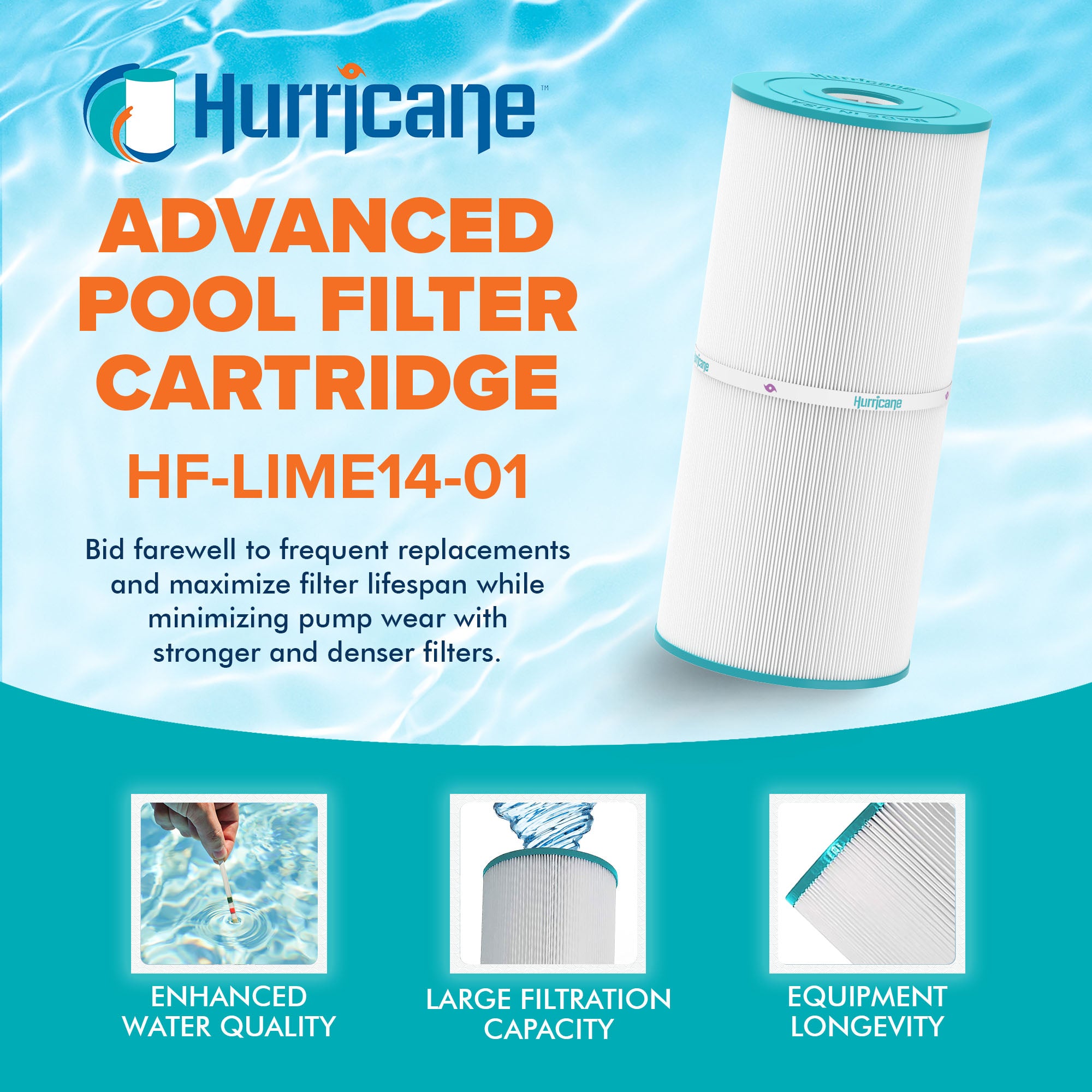Hurricane Replacement Spa Filter Cartridge for Filbur FC-3921 and Limelight Tub - VMInnovations