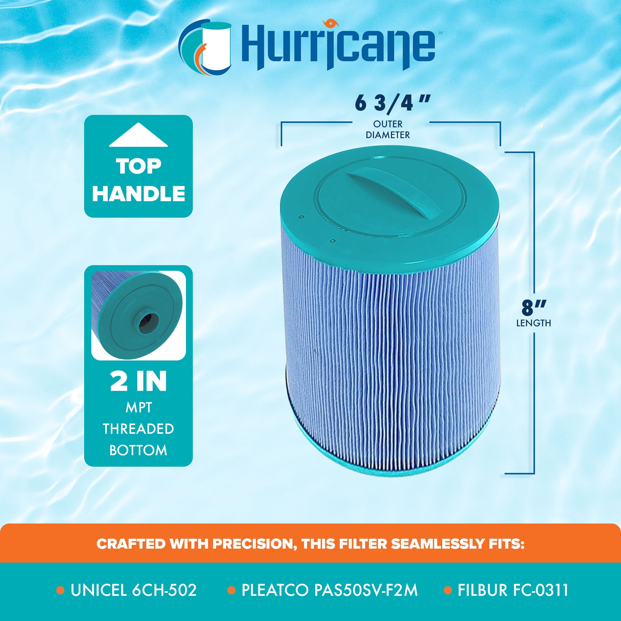 Hurricane Elite Cartridge Filter for 6CH-502, PAS50SV-F2M, & FC-0311 (Open Box) - VMInnovations