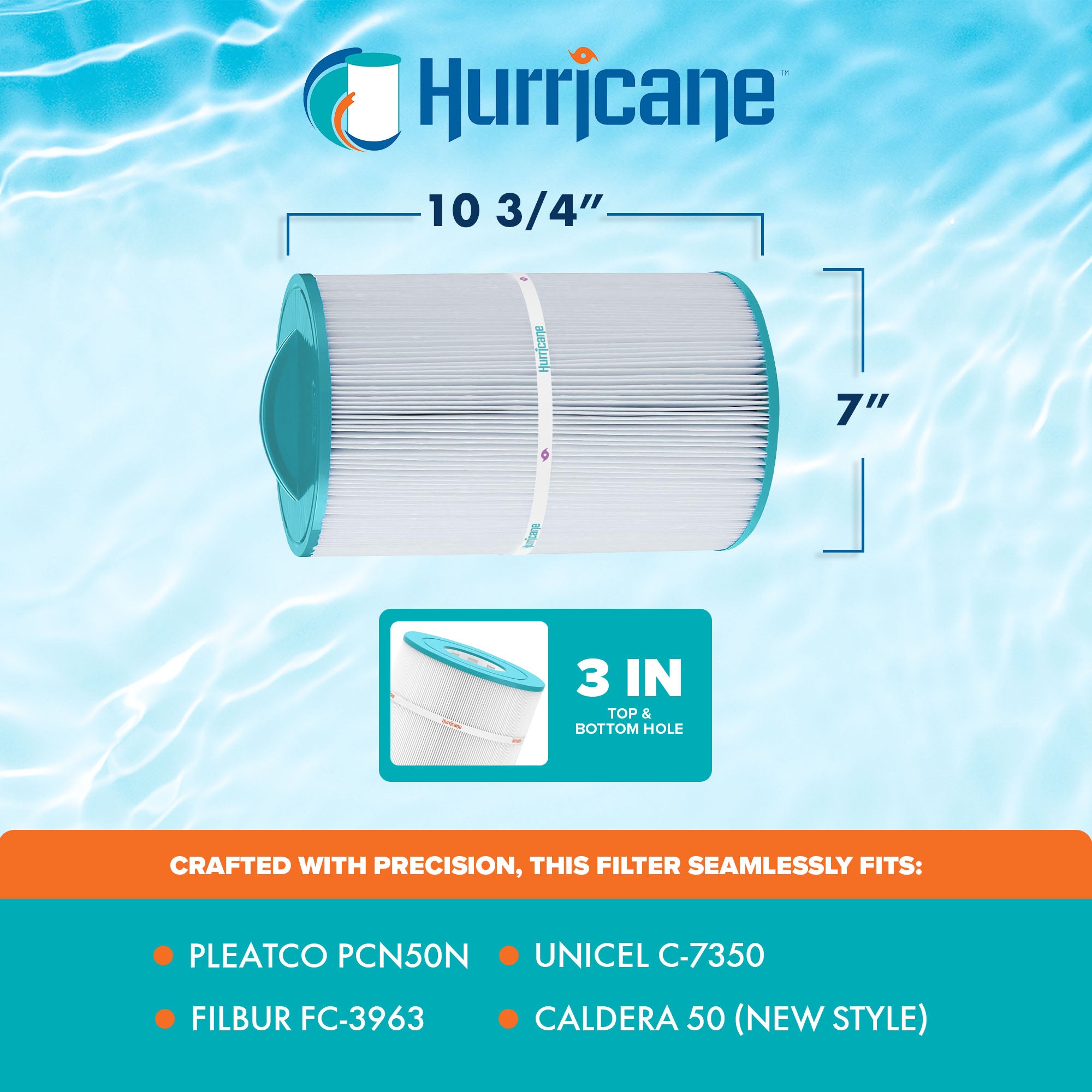 Hurricane 4 Pack HF7350-01 Advanced Pool and Spa Filter Cartridge Replacement