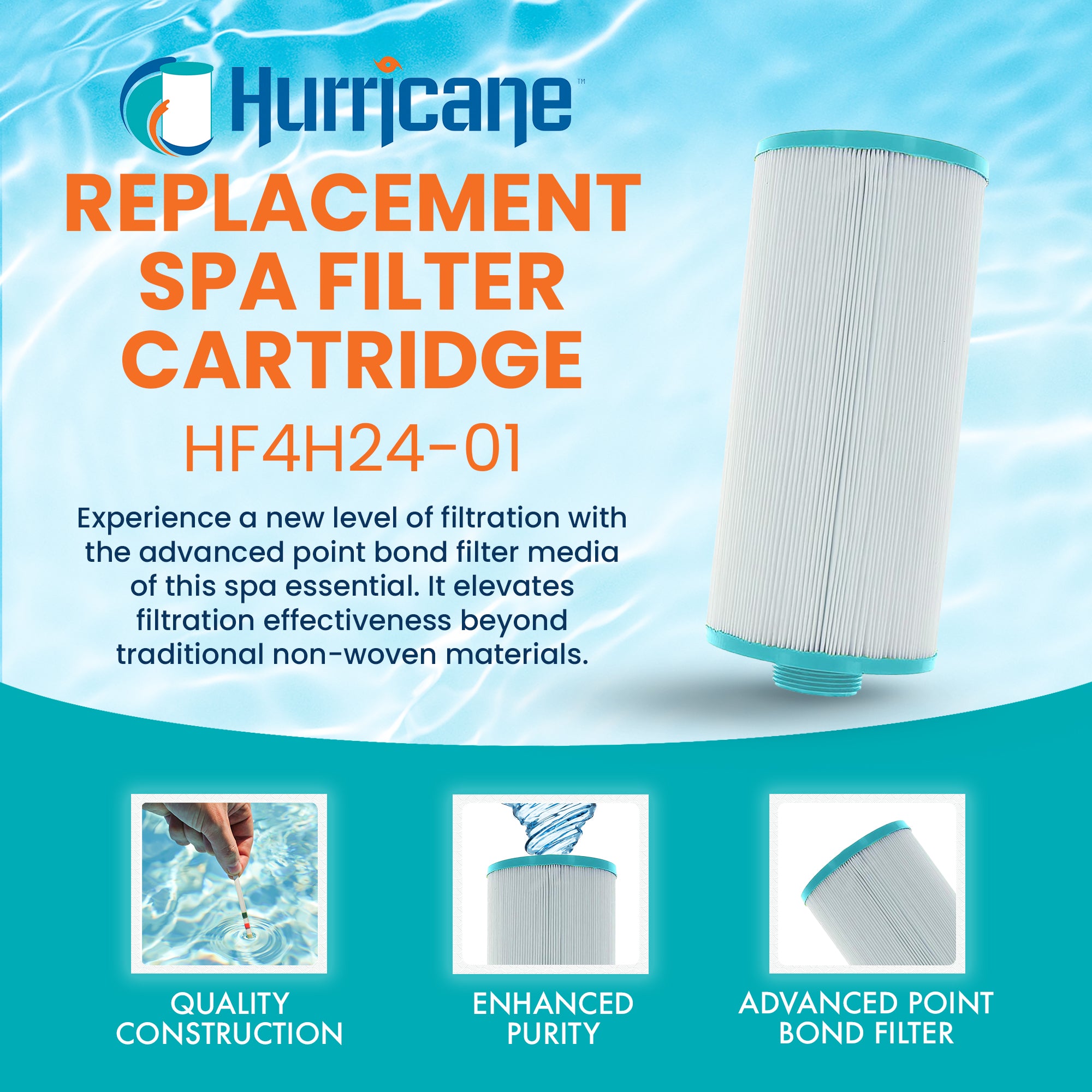 Hurricane Replacement Spa Filter Cartridge for PGS25P4 and Unicel 4CH-24