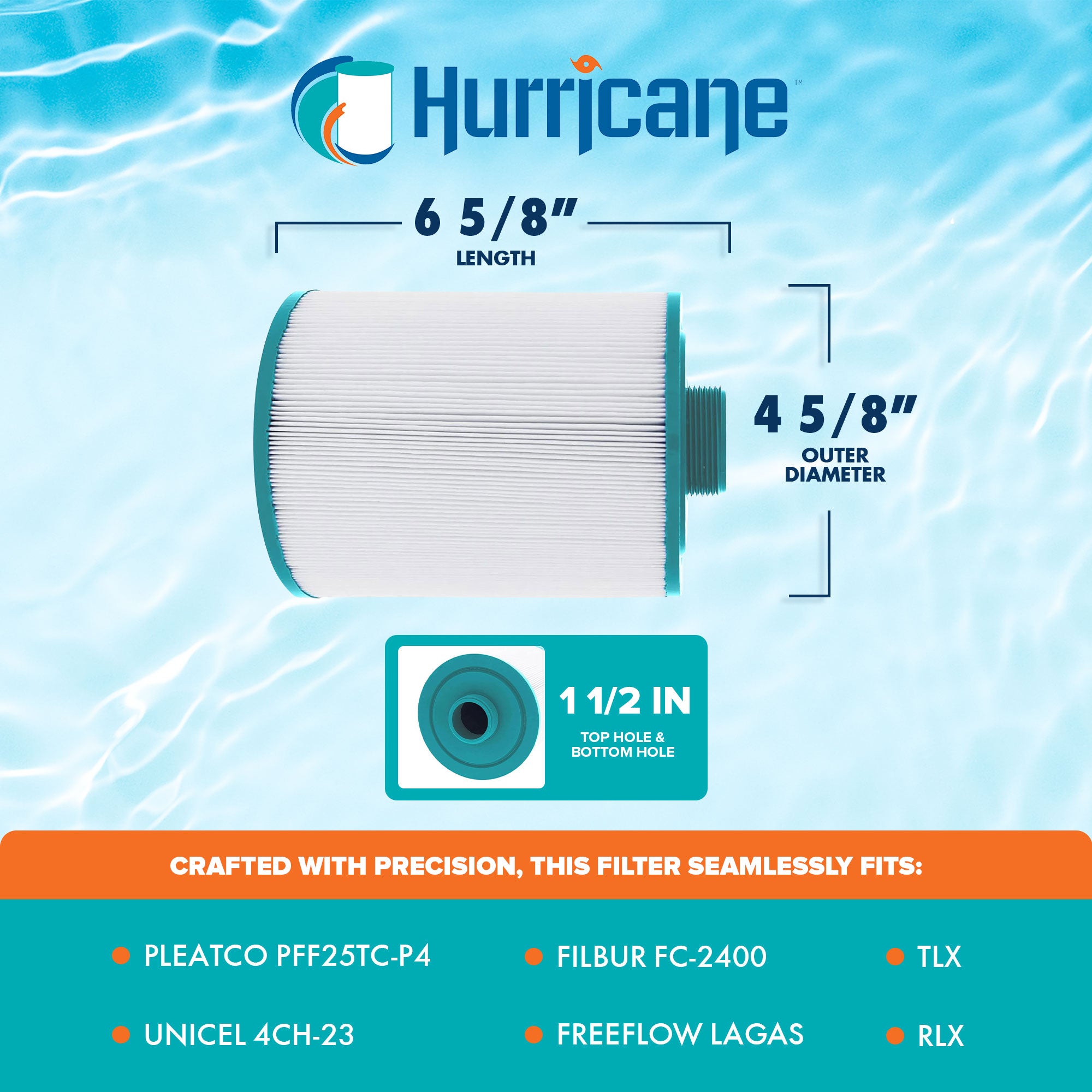 Hurricane 2 Pack HF4H23-01 Advanced Pool and Spa Filter Cartridge Replacement - VMInnovations