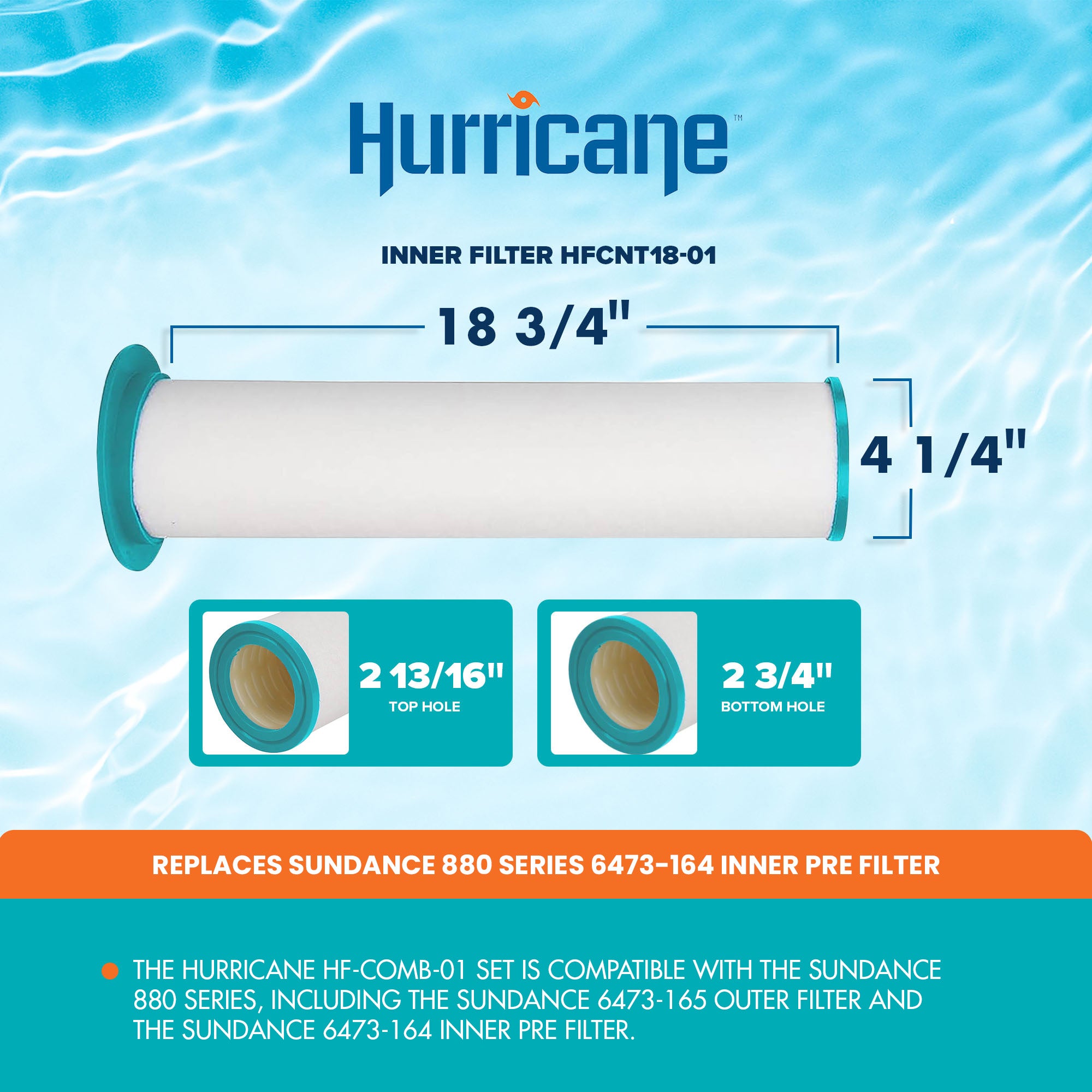 Hurricane HFCOMB-01 Advanced Spa Filter Cartridge Inner and Outer Filter Set