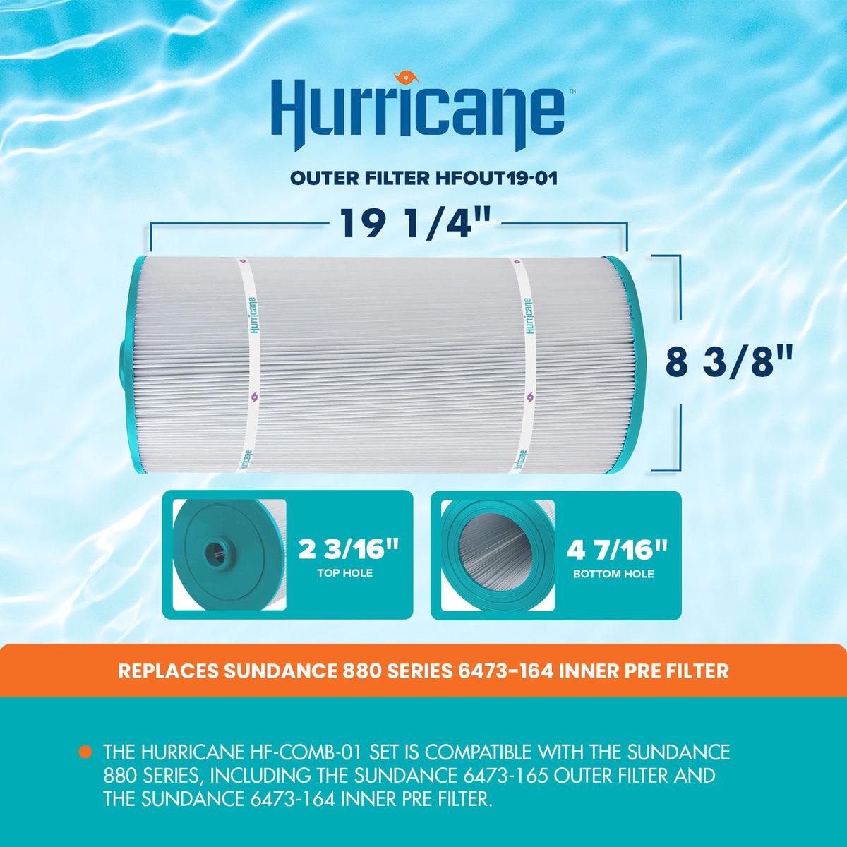 Hurricane Advanced Spa Filter Cartridge Inner and Outer Filter Set (Used)