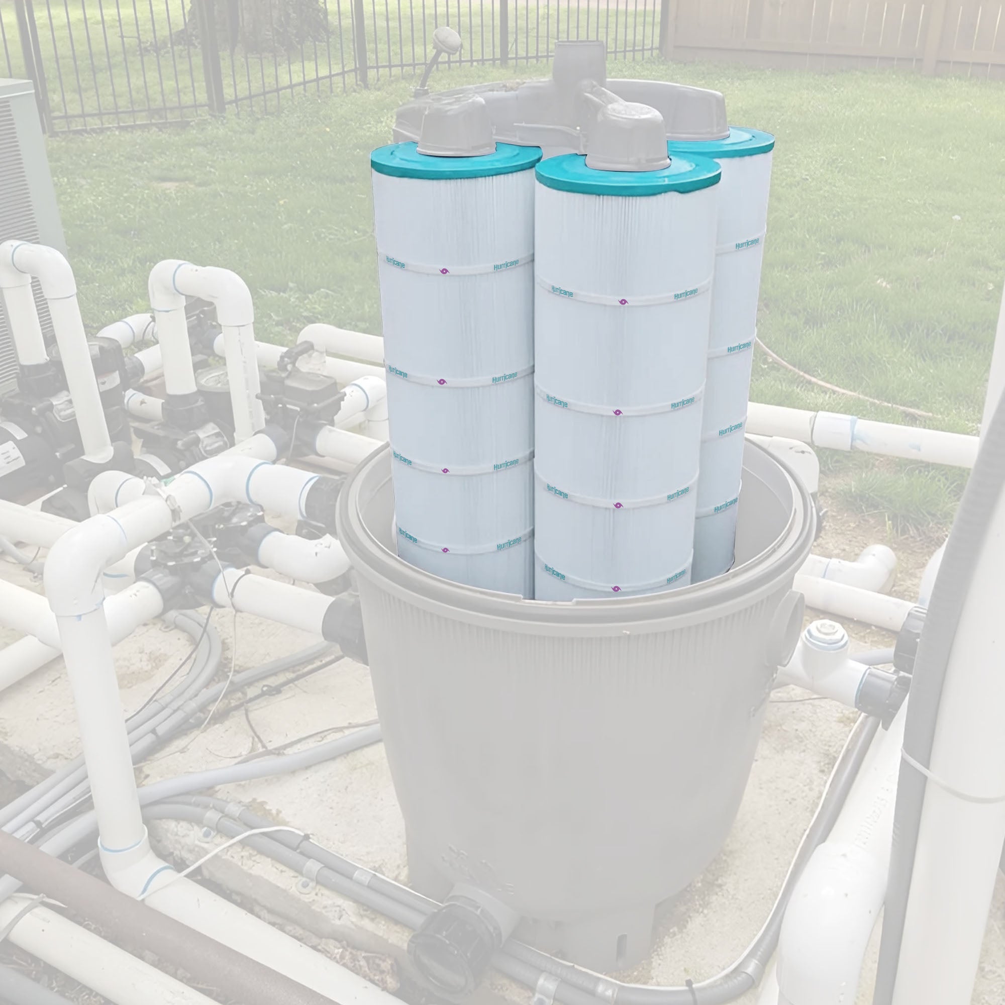 Hurricane 4 Pack Advanced Pool and Spa Filter Cartridge Replacement (Open Box) - VMInnovations