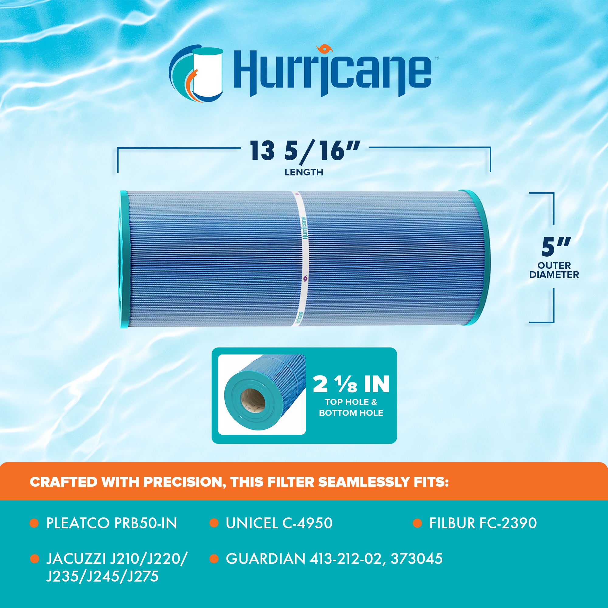 Hurricane 4 Pack HF4950-01M Elite Aseptic Pool Spa Filter Cartridge Replacement