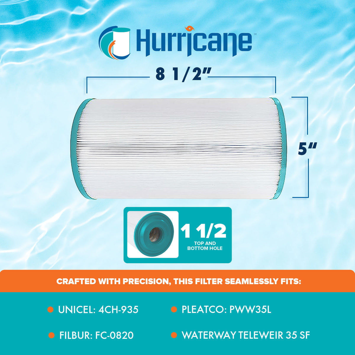 Hurricane 3 Pack HF4H935-01 Advanced Pool and Spa Filter Cartridge Replacement