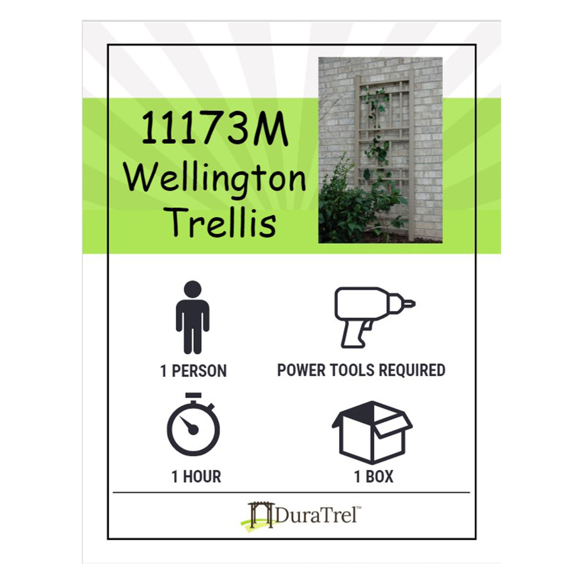 Dura-Trel Wellington 28"x75" PVC Vinyl Outdoor Garden Patio Trellis, Mocha(Used)