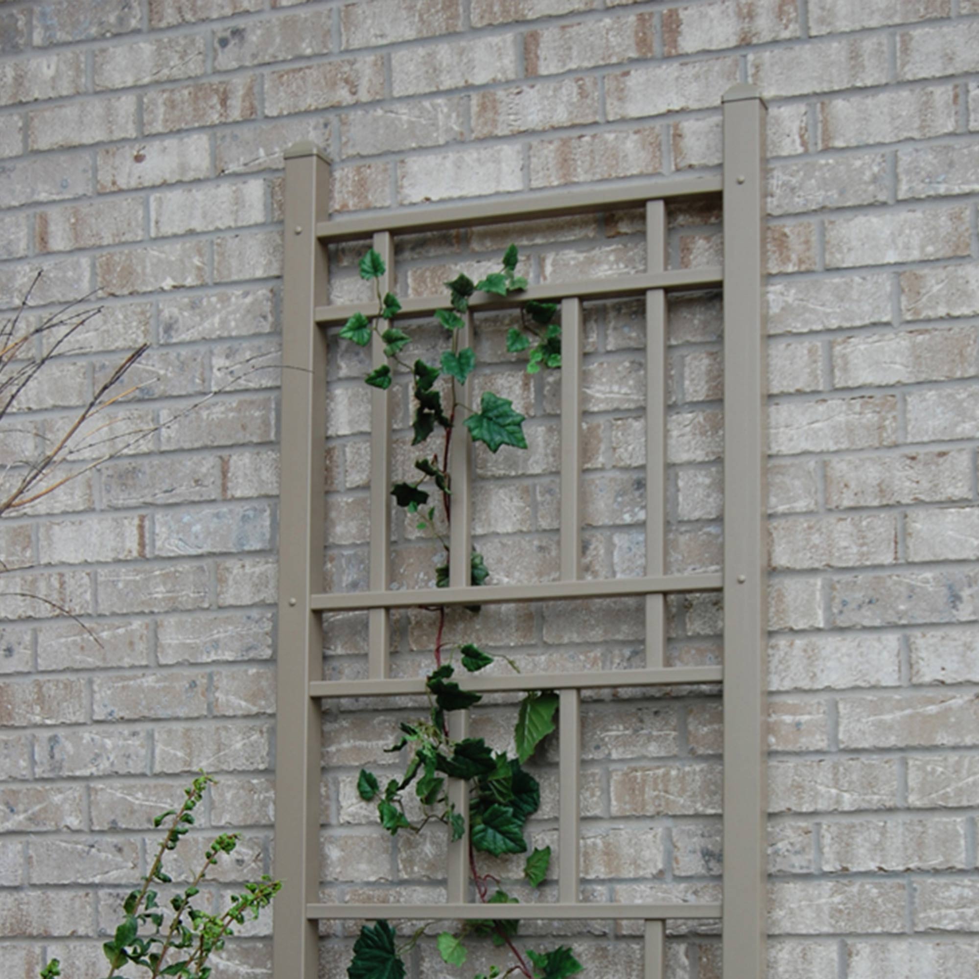 Dura-Trel Wellington 28 x 75 Inch PVC Vinyl Outdoor Garden Patio Trellis, Mocha - VMInnovations