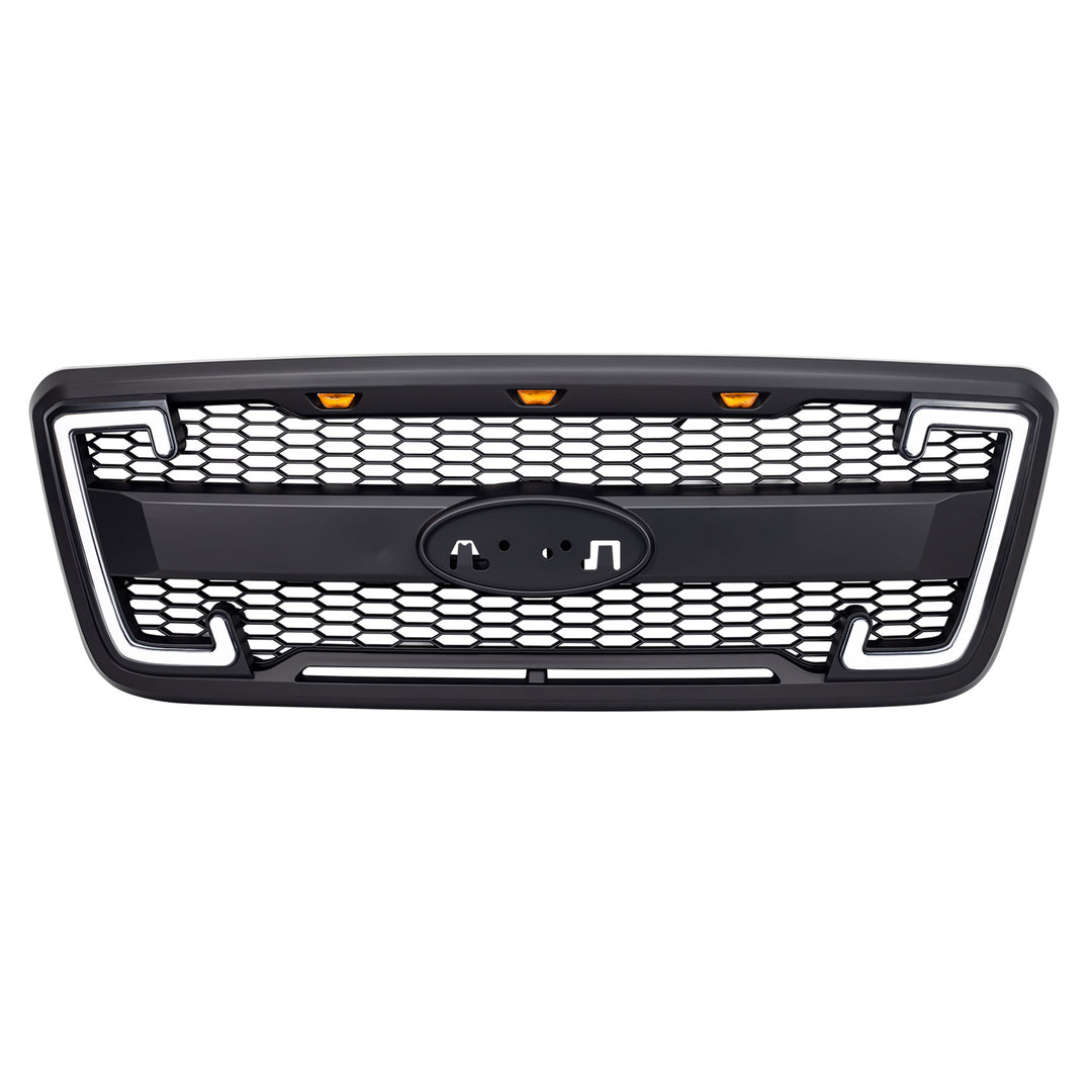 AMERICAN MODIFIED Raptor Style Mesh Grille for 2004-2008 Ford F150, Matte Black - VMInnovations