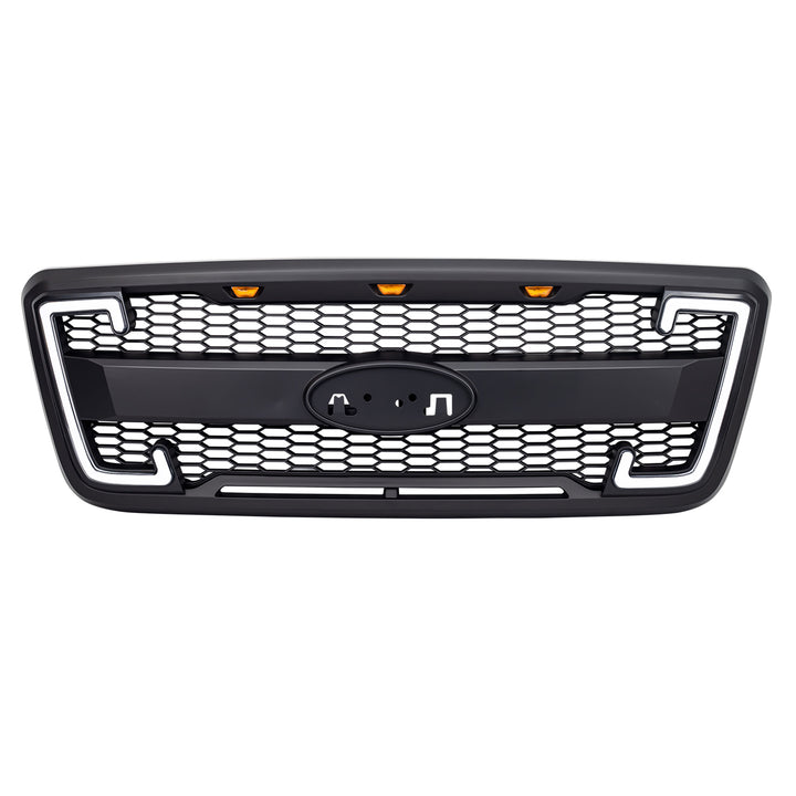 AMERICAN MODIFIED Raptor Style Mesh Grille for 2004-2008 Ford F150, Matte Black - VMInnovations