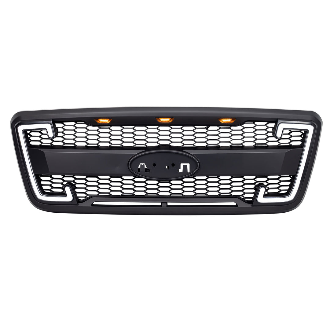 AMERICAN MODIFIED Raptor Style Mesh Grille for 2004-2008 Ford F150, Matte Black - VMInnovations