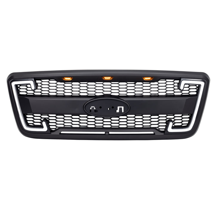AMERICAN MODIFIED Raptor Style Mesh Grille for 2004-2008 Ford F150, Matte Black - VMInnovations