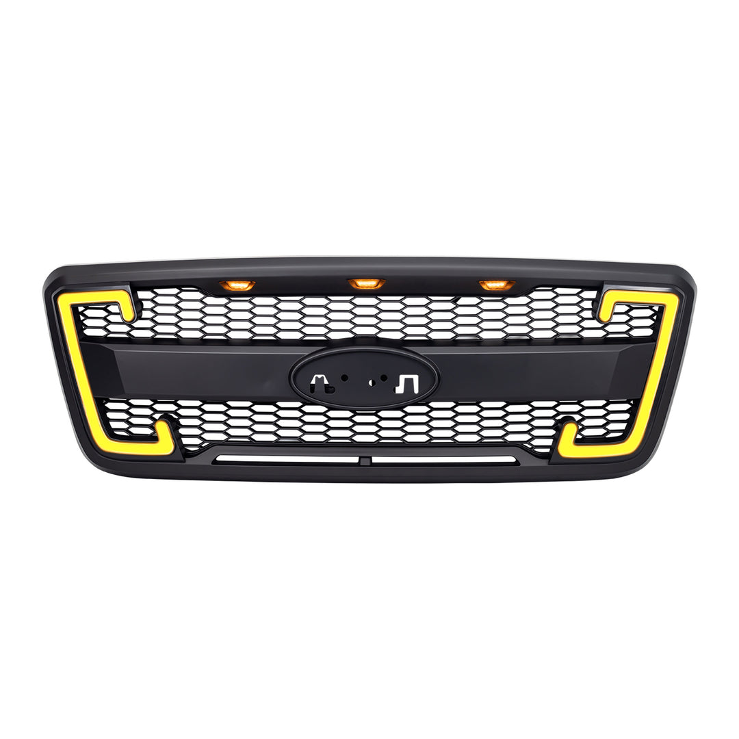 AMERICAN MODIFIED Raptor Style Mesh Grille for 2004-2008 Ford F150, Matte Black - VMInnovations