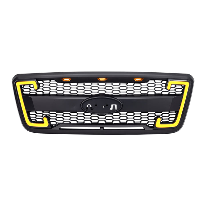 AMERICAN MODIFIED Raptor Style Mesh Grille for 2004-2008 Ford F150, Matte Black - VMInnovations