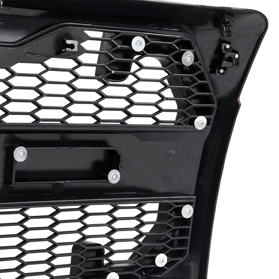 AMERICAN MODIFIED Raptor Style Mesh Grille for 2009-2014 Ford F150, Matte Black - VMInnovations